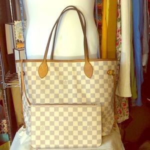 Authentic Louis Vuitton Damier Azur W/Pochette